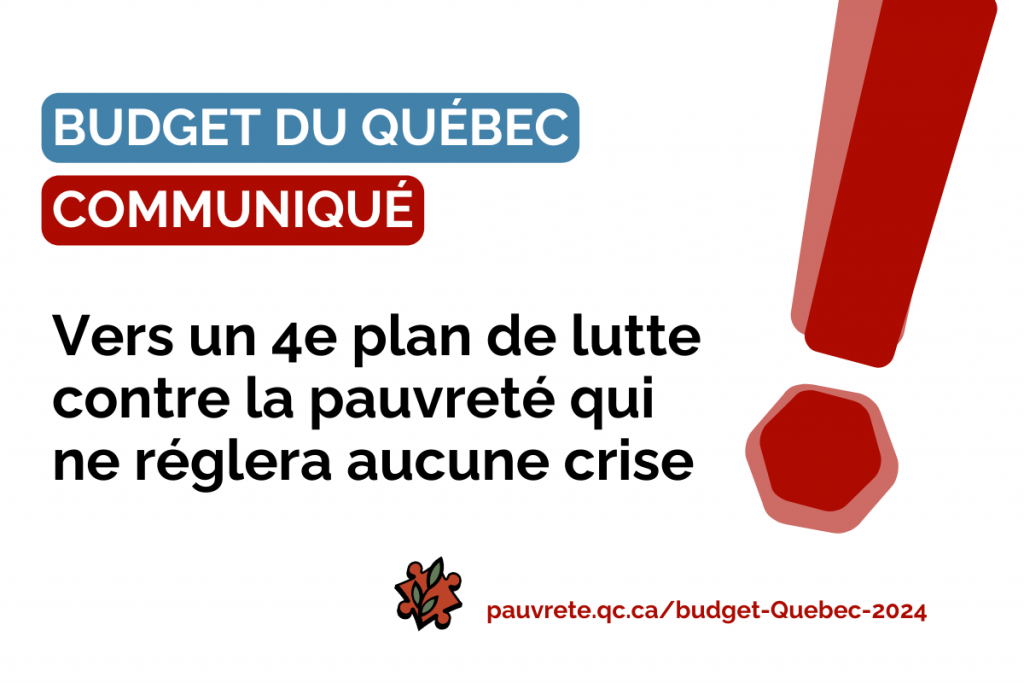 Budget du Québec 2024 2025 Vers un 4e plan de lutte contre la pauvreté