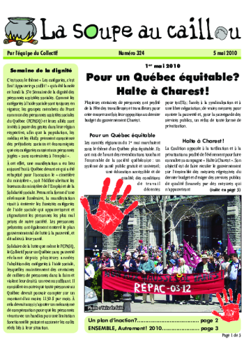 Pour un Québec équitable? Halte à Charest!